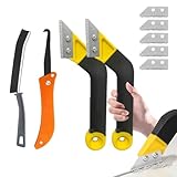 Fliesenfugen Entferner, 9 Stücke Fugenreiniger Fugenentferner Werkzeug Fliesenfugen Entfernen Werkzeug Groove Cleaning Tools mit 5 Ersatzklingen 1 Bürsten für Wand Badezimmer Fliesen