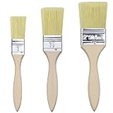 3pcs Holzgriffpinsel,Flachpinsel Set(1/1,5/2 inch),Pinsel lasur Holz,Lasurpinsel Holz,Paint Brush,Maler Pinsel,Lack Pinsel,Pinsel wandfarbe,Pinsel holzlasur,Pinsel für lackfarbe(25/35/47mm)