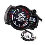12V Advanced Motorcycle Armaturenbrett Kilometermesser Digitale Geschwindigkeitsverfolgungssysteme Integrierte Kraftstoffe Messgerät Wasserdichtes Motorradmessgerät Mit Hintergrundbeleuchtung