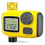 rainfactory Bewässerung Zeitschaltuhr, IPX5 wasserdicht, Water Timer, Digitale Zeitschaltuhr Wasserhahn Garten, Sprinklersteuerung, Regenverzögerung, ideal für Tropfschlauchbewässerung