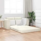 THOYTOUI Boden Schlafsofa 2-in-1 Creme 148x71x83 cm Samt, Polstergarnitur Couch Big Sofa Wohnlandschaft Geeignet für Büro Hotel Wohnung Wohnzimmer