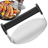 Hamburger-Brecher für Platte, Hamburgerpresse aus Edelstahl - Rundes Edelstahl-Hamburger-Quetschwerkzeug - für Platten, Komfortgriff S