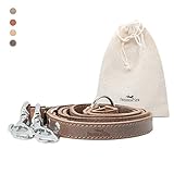 FREUDENTIER® Hundeleine aus zertifiziertem Leder 2m, 3-Fach verstellbare Führleine, liebevoll in Holland produziert, hochwertig und stilvoll (Dark Chocolate, 16mm breit)