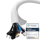 shinfly 13mm-3m Kabelschlauch Selbstschließend Weiß, Kabelmanagement, Flexibler Kabelkanal für TV und Computer, Versteckten Kabelschutz und Kabelverwaltung