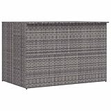 Mokuyary Garden-Auflagenbox Grau 150x100x100 cm Poly Rattan Aufbewahrungsbox, Auflagenbox Kissenbox Gartenbox für Garten, Terrasse, Balkon, Gartengeräten, Poolzubehör