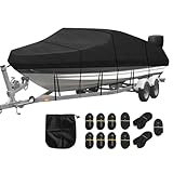 Bootsplane Wasserdicht Bootspersenning Bootsabdeckung 420D Oxford-Stoff Bootspersenning Abdeckung Abdeckplanen Boote Persenning für V-Rumpf, Ruderboot, Angelboot (14-16ft)