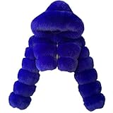 Pelzjacke Damen Elegant, Felljacke Damen Kurz Winter Pelzmantel Dicke Kunstfell Mantel Mit Kapuze Winterjacke Warm Gefüttert Plüschjacke Faux Pelz Wintermantel Lose Jacke Einfarbig Kapuzenjacke