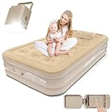 IEEILULU Luftmatratze Selbstaufblasend, Luftbett 1 Personen mit Pumpe und Nachtlichtfunktion, Gästebett Schnelle Inflation, Aufblasbares Bett mit Kissen für Heimgebrauch Camping,190 x 100 x 40cm