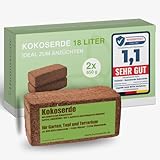 Humuserde I Kokoserde für Pflanzen 2 x 650g - 18L Kokoserde I Erde aus Kokosfasern I 100% natürlich & biologisch abbaubar I nährstoffarme Anzuchterde torffrei & ungedüngt für Hochbeete & Terrarien
