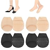 Gjinxi 4 Paar Füßlinge Damen Zehentopper Socken Unsichtbare Zehensocken Atmungsaktive No Show Halbsocken Rutschfeste Vorfußsocken High Heel Socken für Mädchen
