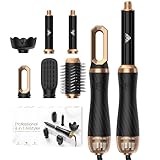 Hairstyler 6 in 1, Hair Styler, Haarstyler, Multistyler mit Lockenstab Automatisch, Föhn Diffusor, Rundbürstenföhn, Glättbürste für Glätten, Trocknen, Locken, Volumen, 1000W