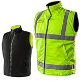 NEO TOOLS 2in1 Herren Profi Warnweste Gelb Wind und wasserdichte Gr. S-3XL | Winterweste, Fleeceweste, Sicherheitsweste Arbeitsweste, Funktionsweste Gr. L