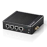 Sharevdi Mini PC Micro Firewall Appliance, Intel Celeron J4125 Quad Core Mini Computer, Firewall Mini PC, 4X Intel 2.5 GbE I225-V LAN Ports,Unterstützung AES NI, 4 GB DDR4 RAM 64 GB mSATA SSD