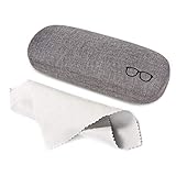 brillenetui hardcase, Leinenstoffe Glasses Case, Brillenbox Tragbare Harte Brillenetui für die meisten Brillen und Sonnenbrillen, Unisex