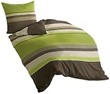 Bierbaum Bettwäsche 4630, Fein-Biber, Designed in Germany, apfel 13, 135 cm x 200 cm + 80x80 cm