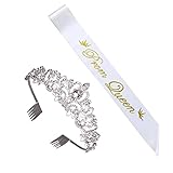 JOINPAYA kronen schärpe tiara: Prinzessin Krone Crown Women Abschlussfeier Schärpe Graduiere Schärpe Prinzessin Grad Tiara Abschlusskappe Mit Strass Student Schultergurt Aus Satin Dekorationen
