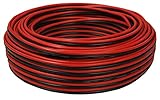 toolcity Lautsprecherkabel (Zwillingslitze) 2x1,50mm² (Boxenkabel/Audiokabel) 30 m rot/schwarz