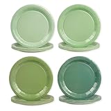 EVYIENEN 48 Stück Salbeigrün Farbverlauf Pappteller, Partyteller Partyset Süße Party, 4 Designs Für Zum Weihnachten Geburtstag Hochzeiten Jubiläums