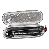 Cabilock 1 Set Tragbares Besteckset Löffel Wiederverwendbares Reisebesteck Rucksackreisen Essgeschirr Campingbesteck Reisebesteck Campinggeschirr Vliesstoff Schwarz
