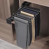 Hosenbügel, ausziehbares Teleskopregal, Edelstahl, platzsparende Kleidungsaufbewahrungslösung für effiziente Kleiderschrank-Organisation