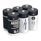 ANSMANN Akku Baby C 4500 mAh 1,2V NI-MH, 4 Stück, wiederaufladbar, hohe Kapazität und geringe Selbstentladung, ideal für Taschenlampe, Spielzeug, Radio, Ersatzakku