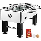 TUNIRO Tischkicker Basic/Pro, vormontiert, BTFV Zertifiziert, 4 Dekorvarianten, schadstoffgeprüft, inkl. DVD + Bälle, Kicker-Tisch Tischfussball