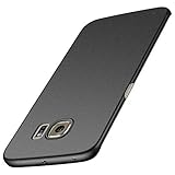 Kqimi Hülle für Samsung Galaxy S6 Edge Ultradünne Leichte Matt Handyhülle Einfache Stoßfeste Kratzfeste Ganzkörper Hülle kompatibel mit Samsung Galaxy S6 Edge (5.1'') 2015 (Schwarz)