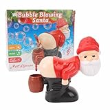 Weihnachtsmann Seifenblasenmaschine, Santa Claus Bubble Blower, Bubble Fart Blower, Automatische Furz Bubble Machine mit Lichtern und Musik, Lustige Santa Bubble Blowing Machine für Kinder