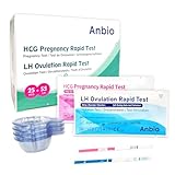 Anbio 55 Ovulationstest 25 miu/ml + 25 Schwangerschaftstest Frühtest 10 miu/ml - im Breite 5 mm, Zuverlässiger Schneller Schwangerschaftstest