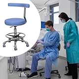 Sattelhocker Medizinischer Dental-Drehhocker Mobiler Sattelwagen mit Rückenstütze Höhenverstellbar Tattoo/Bar/Wimpern/Nail Tech Computerstuhl