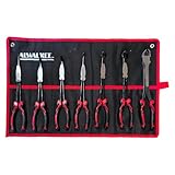 ALWALKEE Spitzzangen-Set mit langer Reichweite, 7-teilig, mit Aufbewahrungsrolle, professionelle Handwerkzeuge