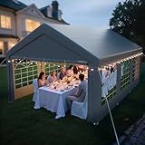 arvioo Pavillon 4x6, Mach Dein Garten zur Partyzone, Partyzelt mit Seitenwänden & Giebelteilen, UV-beständig & Wasserdicht, Festzelt aus Verzinkte Stahlgestänge & PE-Plane (Grau)