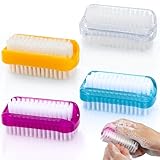 Druuzyl 4er Set Handbürsten mit Doppelseitiger Reinigung Handwaschbürste Nagelbürste Doppelseitige Finger Bürste Kunststoff Nagelbürste Reinigungsbürste für Hände und Fingernägel
