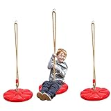 Aszaui Schaukel Outdoor,Tellerschaukel Outdoor,Schaukel Kletterseil Kinder Outdoor Tellerschauke,Baumschaukel für Drinnen, Draußen, Hängeschaukel für Kinder bis 150 kg（Rosa）