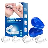 Knirscherschiene für Nacht, Zahnschiene Knirschen, 4 Stück, Beißschiene für Die Nacht, Aufbissschiene, Schnarchschiene, Zahnschiene, Prevent Bruxismus