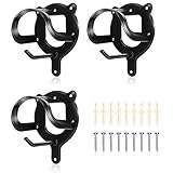 MDPUTY 3 Stück Trensenhalter Pferd, Metall Zaumzeughalter Schwarz Trensenhaken mit Expansionsröhrchen und Schrauben Sattelhalter Pferd für Sattelkammer Pferde Reitstall