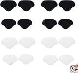 8 Paar Fersenschutz für Schuhe, Schuh Fersen Reparatur Patches, Hackenpolster Schuhe, Selbstklebend zum Schuh Innen Ferse Reparieren, Fersenpolster Sneaker Heel Pads Schwarz & Weiß