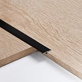 3 Stück 2cm Aluminium-T-Formleisten Flacher Bodenübergangsleiste Übergangprofil Türschwellen Bodentrennstreifen Fußböden Abdeckleisten, 0.9m Schwarz