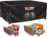 Enzeno Gartenmöbel Abdeckung Wasserdicht,180x120x74cm,Winterfest Abdeckplane Gartenmöbel,420D Oxford Gewebe Abdeckhaube Gartentisch Rechteckig,Schutzhülle Tisch für Gartentisch Sitzgruppe