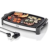LEBENLANG Elektrogrill 2200 Watt - Elektrogrill 4-8 Personen | Tragbarer XXL Grill für den Innenbereich | Tepaniaky Tischgrill für Balkon