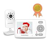 HelloBaby Baby-Video-Monitor mit Kamera und Audio, Zwei-Wege-Kommunikationsmonitor, Infrarot-Nachtsicht, Stromversorgung Alarm mit Temperaturanzeige und VOX-Modus