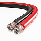 conecto Lautsprecherkabel Boxenkabel CCA 2x0,75mm², 10,0m, Audio Kabel mit Polaritätskennzeichnung für HiFi Lautsprecher Boxen Subwoofer, rot/schwarz