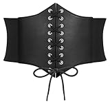 XIAOWU Damen korsett Gürtel Elastischen Breiten Waspie Schnürkorsett Gürtel Halloween Karneval Cosplay Kostüm