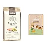 Bundle: bosch HPC SOFT Hühnchen & Banane | halbfeuchtes Hundefutter für ausgewachsene Hunde aller Rassen | 1 x 12.5 kg + Sammy´s Knusper-Cracker | mit Käse- und Spinatfüllung | 1 x 1 kg