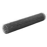 Somanki Drahtzaun Stahl mit PVC-Beschichtung 10x1 m Grau, Maschendrahtzaun, Gartenzaun, Hühnerzaun, Hundezaun, Hasendraht, Draht Zaun 143638