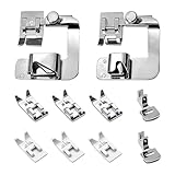 10 Stück Nähfüße für Nähmaschine, Nähmaschinenfüße Set, inkl. 3 Universal Nähfuß,3 Leder 2 Saum Nähfuß,2 Plissee für Dünne Stoffe Kompatibel mit Brother/Singer/W6/Elina/Janome