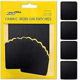 ZEFFFKA Kleider-Flicken zum Aufbügeln für Innen und Außen Stärkster Kleber 100% Baumwolle schwarz Farben Reparatur-Dekorationsset 12 Stück Größe 3' x 4-1/4' (7,5 cm x 10,5 cm)