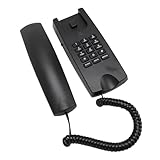 SENECESLI Schnurgebundenes Wandtelefon aus ABS mit Lautstärkeregelung und Wahlwiederholungsfunktion für das Büro, ABSSilent (Black)