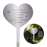 NiuLumea für Edelstahl Herzform Grabschmuck 28x12cm wetterbeständig Gedenkmarker Loved Ones, Silber