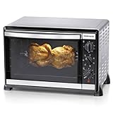ROMMELSBACHER Back & Grill Ofen BG 1805/E - 42 Liter Backraum, 7 Heizarten, Umluft, Drehspieß, Temperaturen von 80 - 230 °C, Doppelverglasung, Innenbeleuchtung, Zeitschaltuhr, 1800 W, Edelstahl